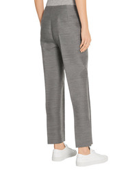 Calvin Klein Collection Hinda Wool And Silk Blend Straight Leg Pants Gray