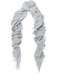Chan Luu Fringed Cashmere And Silk Blend Scarf Gray