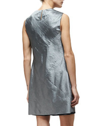 Narciso Rodriguez Sleeveless Scoop Neck Shift Dress Aluminum