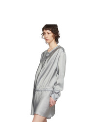 Ann Demeulemeester Grey Silk Shirt Dress