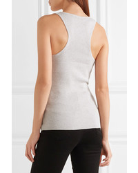 Equipment Miller Ribbed Cotton Silk And Cashmere Blend Tank Gray