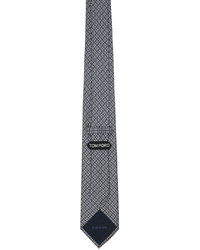 Tom Ford Black Blue Jacquard Tie