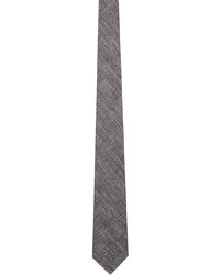 Brioni Brown White Silk Standard Tie Pocket Square Set