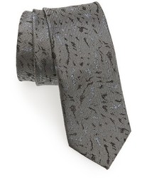 Lanvin Shadow Jacquard Silk Skinny Tie