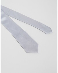 Asos Wedding Silk Tie And Pocket Square In Gray