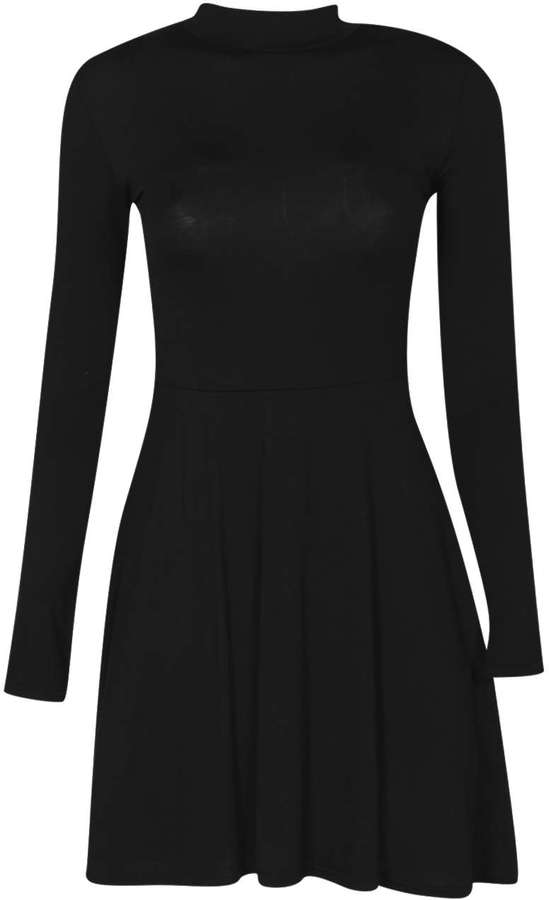 Boohoo Alissia Turtle Neck Skater Dress | Where to buy & how to wear