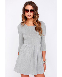 Everly Keen About You Heather Grey Skater Dress