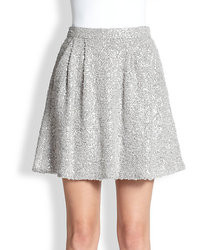 Alice + Olivia Karlie Flared Sequin Skirt
