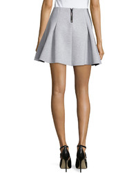 Dex Pleated Neoprene A Line Skirt Light Gray Mix