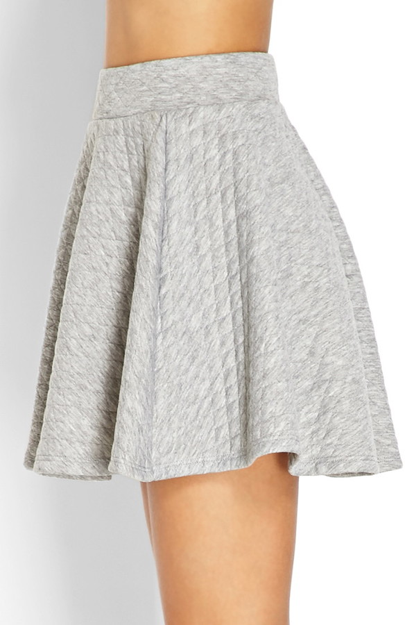 NWT Soft JOIE Kaydree B in Heather Grey Quilted Jersey Skater Skirt L $98