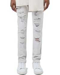 Topman Aaa Collection Slashed Skinny Fit Jeans