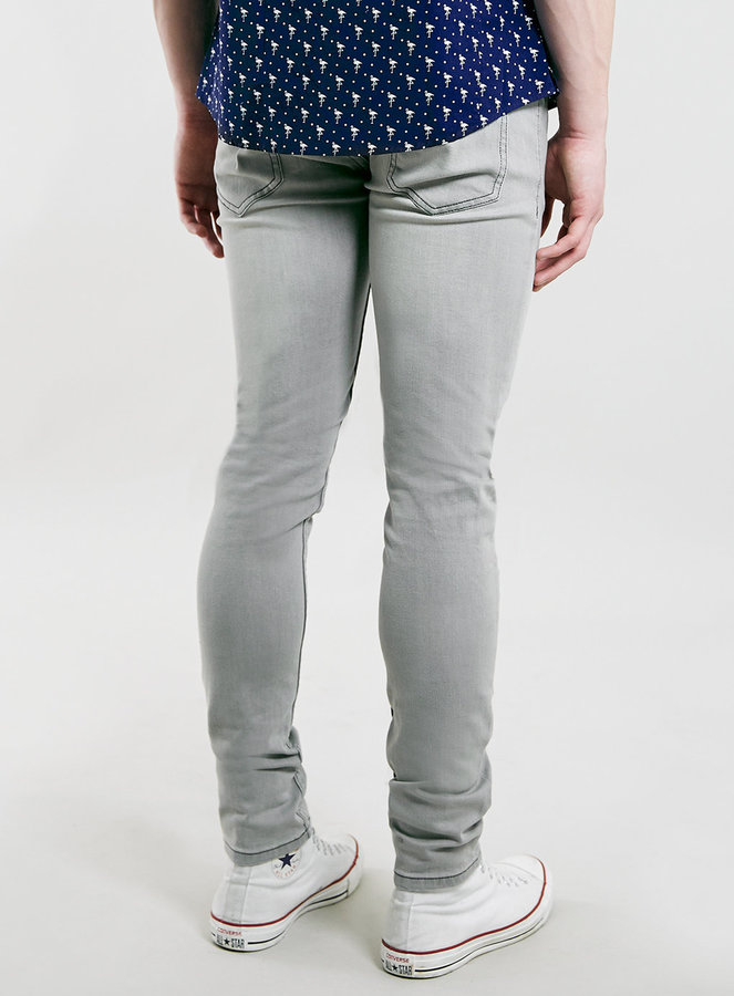 grey stretch skinny jeans