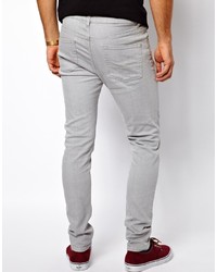 Asos Skinny Jeans In Mid Grey