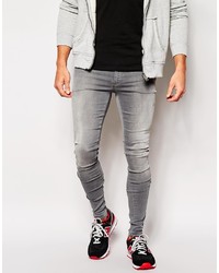 Asos Brand Extreme Super Skinny Jeans With Zipped Hems