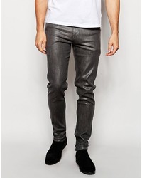 Asos Brand Skinny Jeans In Leather Look