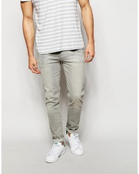 Asos Brand Skinny Jeans In Light Gray