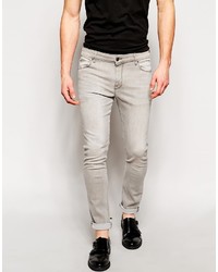 Asos Brand Super Skinny Jeans In Jersey Gray Wash