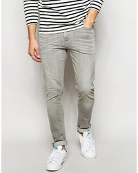 Asos Brand Super Skinny Jeans In Light Gray