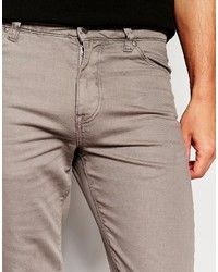 Asos Brand Super Skinny Jeans With Knee Rips In Gray