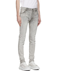 Balmain Grey Bleached Skinny Jeans