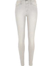 River Island Grey Washed Molly Jeggings