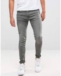Jack & Jones Intelligence Skinny Jeans In Washed Grey