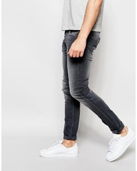 Jack and Jones Jack Jones Washed Gray Jeans In Skinny Fit With Stretch