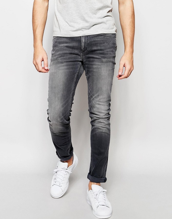 Plausible silent plenty Jack and Jones Jack Jones Washed Gray Jeans In Skinny Fit With Stretch, $65  | Asos | Lookastic