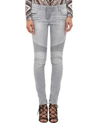 Balmain Moto Jeans Grey