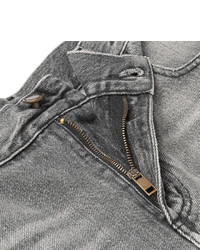 Saint Laurent Skinny Fit 15cm Hem Washed Denim Jeans