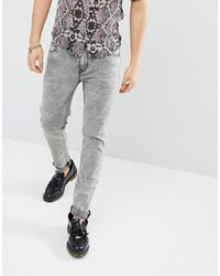 ASOS DESIGN Skinny Jeans In Acid Wash Grey