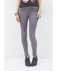 Forever 21 Skinny Low Rise Moto Jeans