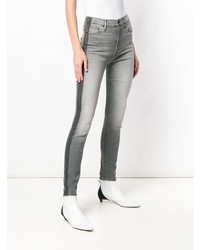 Mother Stripe Panel Skinny Jeans