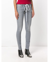 Off-White Zip Up Skinny Jeans