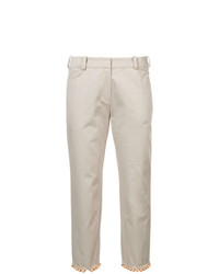 Rosie Assoulin Cropped Beaded Trim Trousers