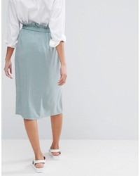 Asos Midi Skirt With Drawstring Toggle