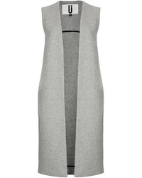 Topshop Unique Made In Britain Online To Com Not Available In Store 80% Wool 20% Elastane Dry Clean Only Longline Soft Wool Gilet With Split Side Seams And Zip Details