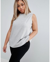 Asos Curve Curve Sleeveless Top With Split Back In Rib