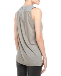 Helmut Lang Leather Panel Draped Top