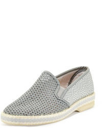 Jacques Levine Leucate Woven Slip On Loafer Gray