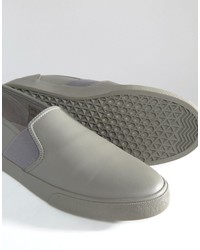 Asos Slip On Sneakers In Gray With Elastic