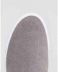 Asos Slip On Sneakers In Washed Gray