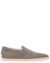 Tod's Suede Slip On Sneakers Grey Size 9