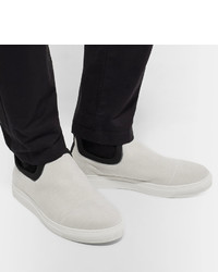 James Perse Zuma Neoprene Trimmed Brushed Canvas Slip On Sneakers