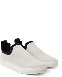 James Perse Zuma Neoprene Trimmed Brushed Canvas Slip On Sneakers