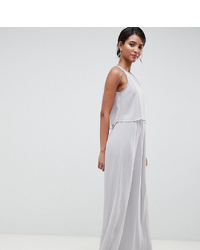 Silver Bloom 2 In 1 Maxi Dress With Embellisht In Grey