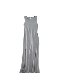 Xhilaration Juniors Double Slit Maxi Dress Gray M