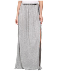 Grey Slit Maxi Skirt