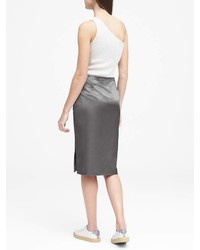 Banana Republic Satin Pencil Skirt With Side Slit