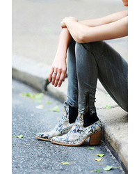 Grey Snake Ankle Boots